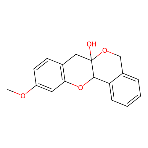 [2]Benzopyrano[4,3-b][1]benzopyran-6a(7H)-ol, 5,12a-dihydro-10-methoxy- structure