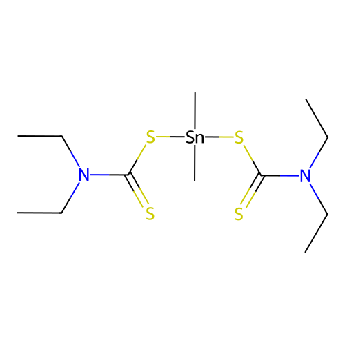 Stannane, bis((diethylthiocarbamoyl)thio)dimethyl- structure