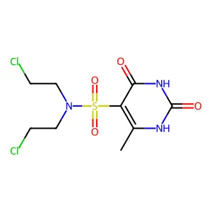 N,N-bis(2-chloroethyl)-6-methyl-2,4-dioxo-1H-pyrimidine-5-sulfonamide structure