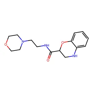 2H-1,4-Benzoxazine-2-carboxamide, 3,4-dihydro-N-(2-morpholinoethyl)- structure