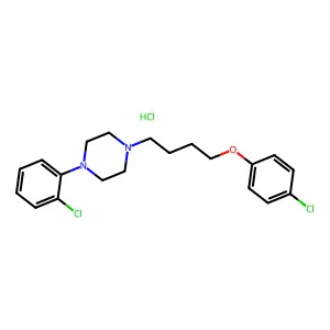 Piperazine, 1-(4-(p-chlorophenoxy)butyl)-4-(o-chlorophenyl)-, hydrochloride structure