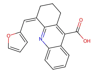 4-Furan-2-ylmethylene-1,2,3,4-tetrahydro-acridine-9-carboxylic acid structure