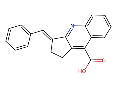 2,3-Dihydro-3-(phenylmethylene)-1H-cyclopenta(b)quinoline-9-carboxylic acid structure