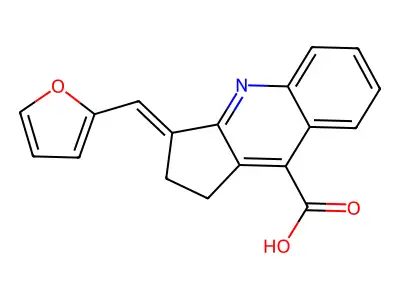 3-(Furan-2-ylmethylidene)-1,2-dihydrocyclopenta[b]quinoline-9-carboxylic acid structure