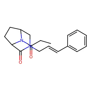 3,8-Diazabicyclo(3.2.1)octan-2-one, 3-cinnamyl-8-propionyl- structure