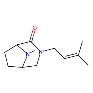 3,8-Diazabicyclo(3.2.1)octan-2-one, 8-methyl-3-(3-methyl-2-butenyl)- structure