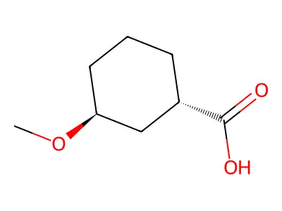 (1S,3S)-3-methoxycyclohexane-1-carboxylic acid structure