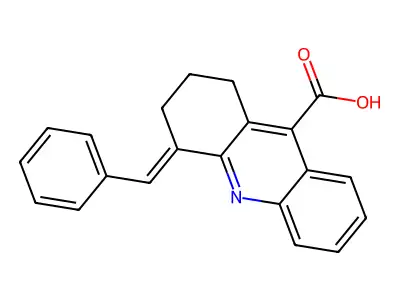 4-Benzylidene-1,2,3,4-tetrahydro-acridine-9-carboxylic acid structure