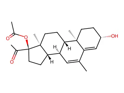 (3beta)-17-(Acetyloxy)-3-hydroxy-6-methylpregna-4,6-dien-20-one structure