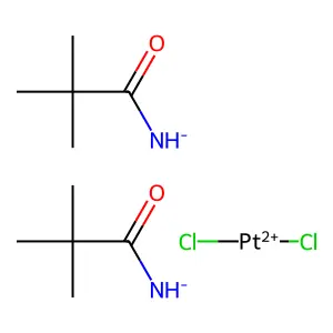 Platinum, dichlorobis(pivalamide)- structure