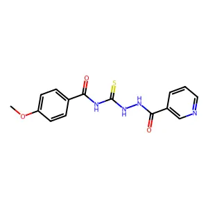 4-methoxy-N-[(pyridine-3-carbonylamino)carbamothioyl]benzamide structure