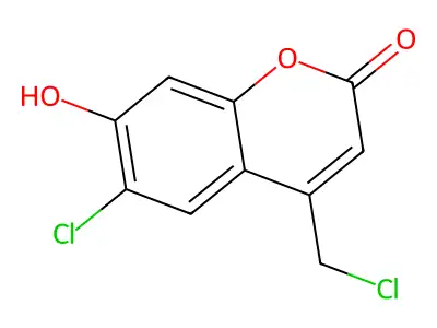 6-chloro-4-(chloromethyl)-7-hydroxy-2H-chromen-2-one structure