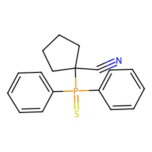 1-Diphenylphosphinothioylcyclopentane-1-carbonitrile structure
