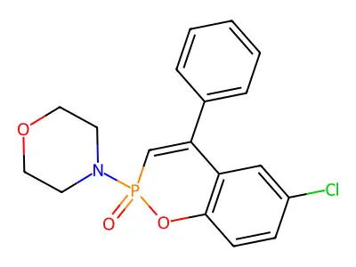 6-Chloro-2-(morpholin-4-yl)-4-phenyl-2H-1,2lambda~5~-benzoxaphosphinin-2-one structure