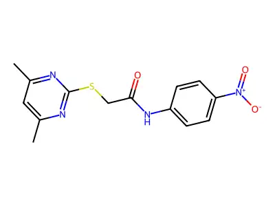 2-(4,6-dimethylpyrimidin-2-yl)sulfanyl-N-(4-nitrophenyl)acetamide structure