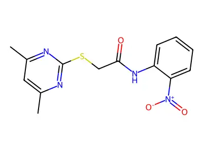 2-[(4,6-dimethylpyrimidin-2-yl)sulfanyl]-N-(2-nitrophenyl)acetamide structure