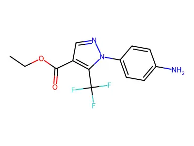 Ethyl 1-(4-aminophenyl)-5-(trifluoromethyl)-1H-pyrazole-4-carboxylate structure