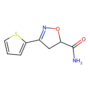 4,5-Dihydro-3-(2-thienyl)-5-isoxazolecarboxamide structure