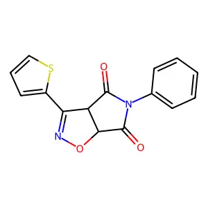 5-Phenyl-3-(2-thienyl)-3a,6a-dihydropyrrolo(3,4-d)isoxazole-4,6(5H)-dione structure