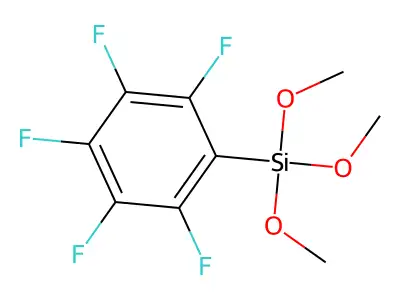 Trimethoxy(pentafluorophenyl)silane structure