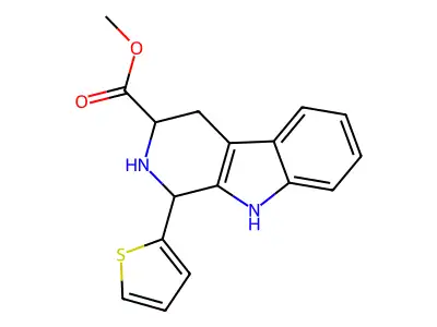 Methyl 1-(thiophen-2-yl)-2,3,4,9-tetrahydro-1H-pyrido[3,4-b]indole-3-carboxylate structure