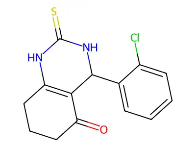 4-(2-chlorophenyl)-2-thioxo-1,2,3,4,7,8-hexahydroquinazolin-5(6H)-one structure
