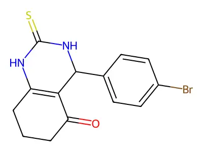 4-(4-bromophenyl)-2-thioxo-1,2,3,4,7,8-hexahydroquinazolin-5(6H)-one structure