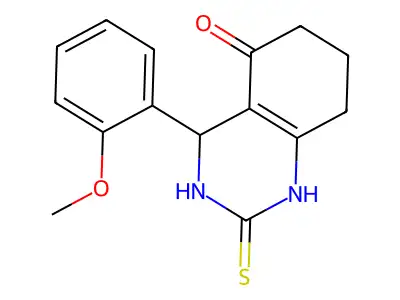4-(2-methoxyphenyl)-2-thioxo-1,2,3,4,7,8-hexahydroquinazolin-5(6H)-one structure