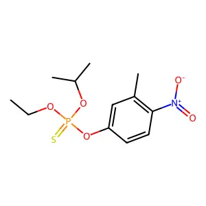 Phosphorothioic acid, O-ethyl O-isopropyl O-(4-nitro-m-tolyl) ester structure