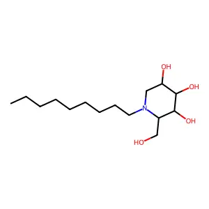 (2R,3R,4R,5S)-1-decyl-2-(hydroxymethyl)piperidine-3,4,5-triol structure