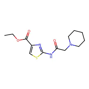 Ethyl 2-[(2-piperidinoacetyl)amino]-1,3-thiazole-4-carboxylate structure