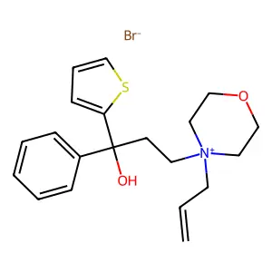 Morpholinium, 4-allyl-4-(3-hydroxy-3-phenyl-3-(2-thienyl)propyl)-, bromide structure
