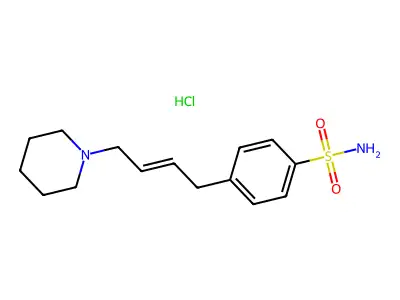 4-(4-Piperidin-1-ylbut-2-enyl)benzenesulfonamide;hydrochloride structure
