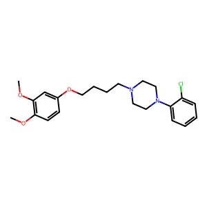 Piperazine, 1-(o-chlorophenyl)-4-(4-(3,4-dimethoxyphenoxy)butyl)- structure