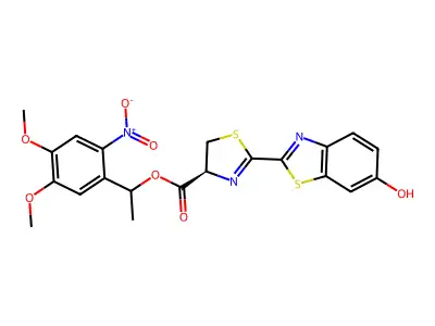 D-Luciferin 1-(4,5-dimethoxy-2-nitrophenyl)ethyl ester structure