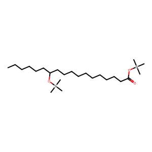 Octadecanoic acid, 12-(trimethylsiloxy)-, trimethylsilyl ester structure