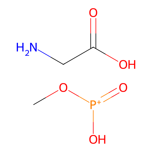 2-Aminoacetic acid;hydroxy-methoxy-oxophosphanium structure