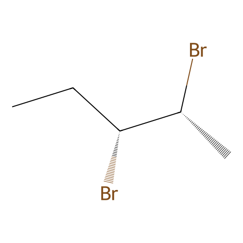 Threo-2,3-dibromopentane structure