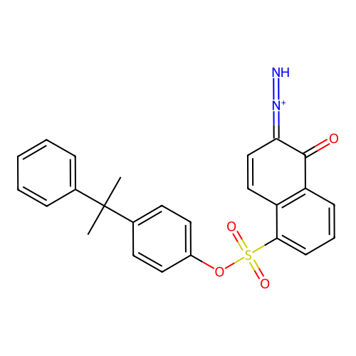 1-Naphthalenesulfonic acid, 6-diazo-5,6-dihydro-5-oxo-, 4-(1-methyl-1-phenylethyl)phenyl ester structure