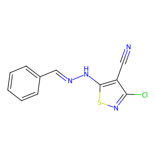 5-(2-Benzylidenehydrazinyl)-3-chloro-1,2-thiazole-4-carbonitrile structure