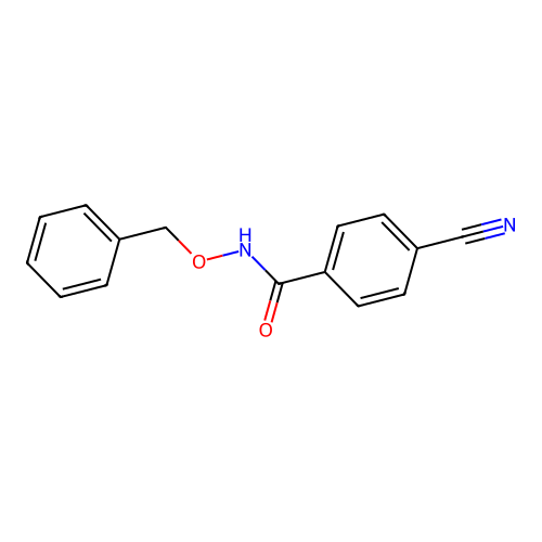 N-(benzyloxy)-4-cyanobenzamide structure