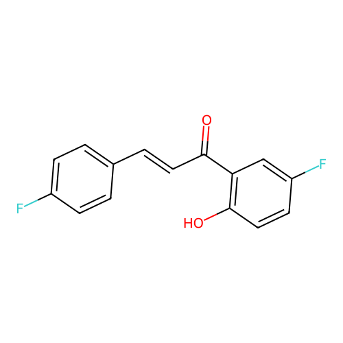 (2E)-1-(5-fluoro-2-hydroxyphenyl)-3-(4-fluorophenyl)prop-2-en-1-one structure
