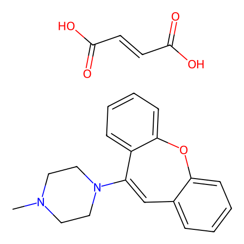 Piperazine, 1-(dibenz(b,f)oxepin-10-yl)-4-methyl-, maleate (1:1) structure