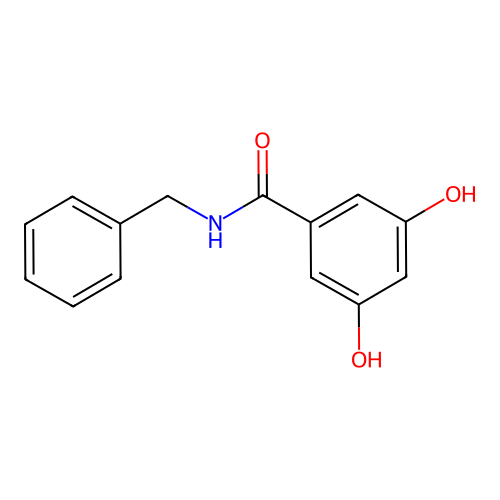 N-benzyl-3,5-dihydroxybenzamide structure