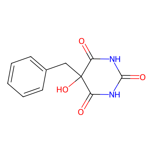 5-Benzyl-5-hydroxy-pyrimidin-2,4,6(1H,3H,5H)-trion structure