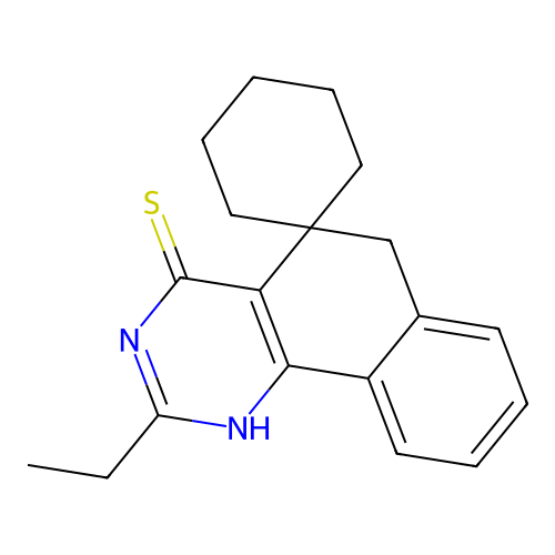 2-ethyl-3H-spiro[benzo[h]quinazoline-5,1'-cyclohexane]-4(6H)-thione structure