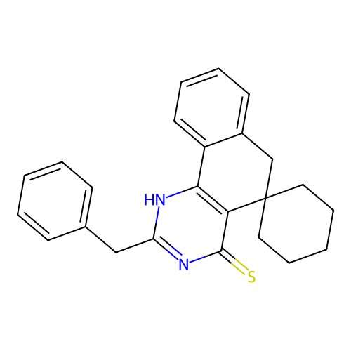 2-benzyl-3H-spiro[benzo[h]quinazoline-5,1'-cyclohexane]-4(6H)-thione structure