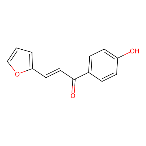 (E)-3-(furan-2-yl)-1-(4-hydroxyphenyl)prop-2-en-1-one structure