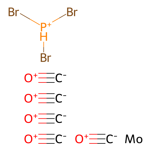 Molybdenum, pentacarbonyl(phosphorus tribromide)- structure