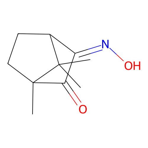 Bicyclo(2.2.1)heptane-2,3-dione, 1,7,7-trimethyl-, 3-oxime structure